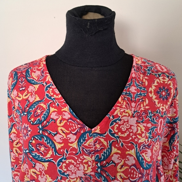 Torrid Print Top Boho Colourful Tie Front Shirt Women's Size M/L (Torrid 00) - Picture 6 of 14